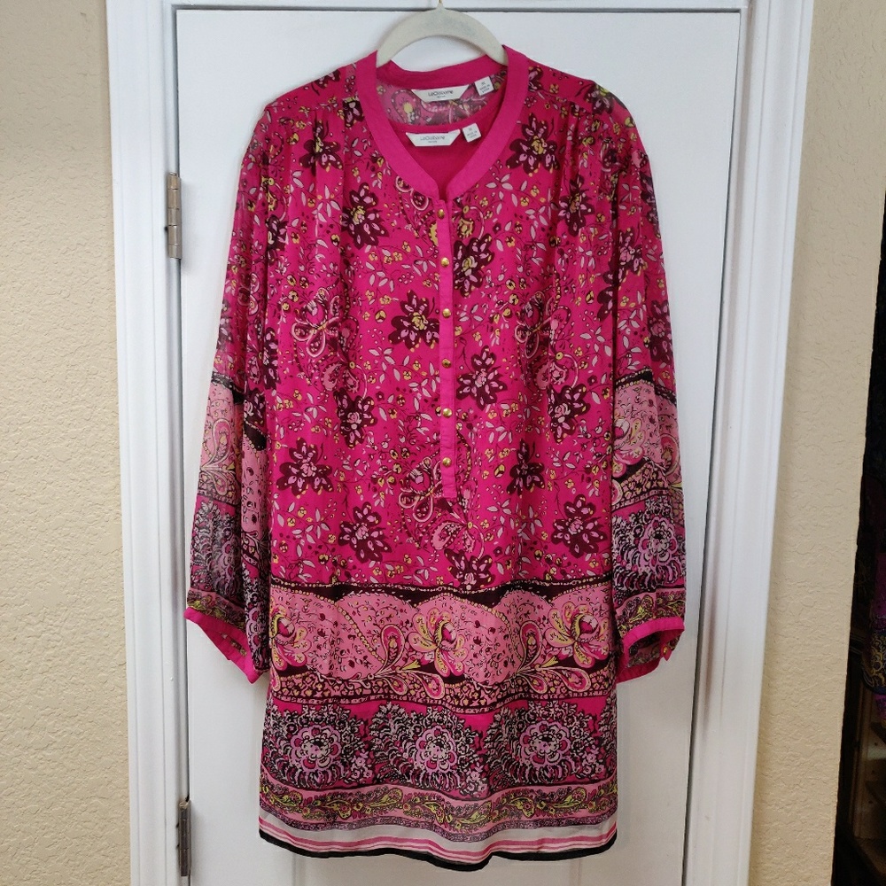 Floral Paisley Print Tunic with Tank